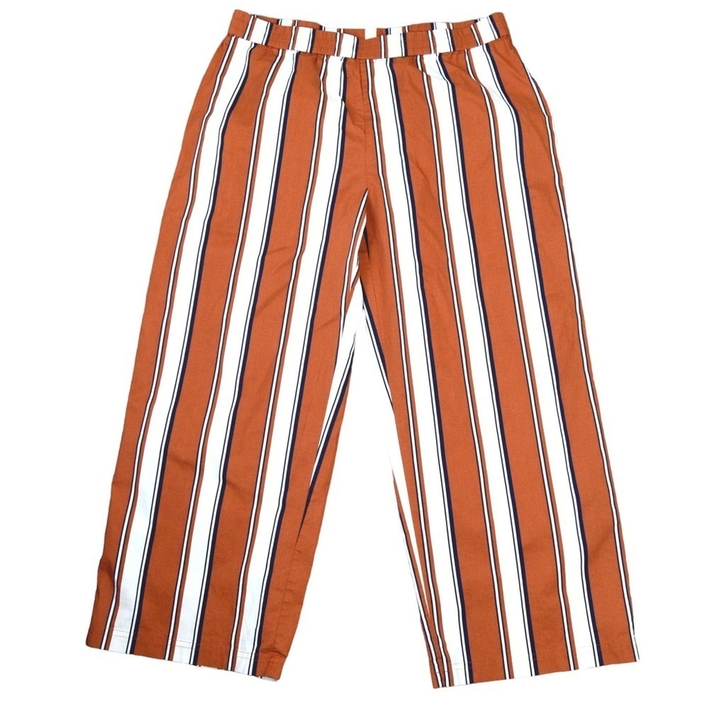 ThirdLove Rust Orange Striped Wide-Leg Pajama Pants